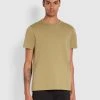 Farah Danny Slim Fit Organic Cotton T-Shirt In Green Olive