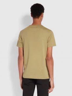 Farah Danny Slim Fit Organic Cotton T-Shirt In Green Olive