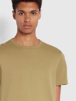 Farah Danny Slim Fit Organic Cotton T-Shirt In Green Olive