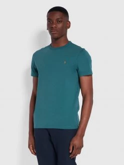Farah Danny Slim Fit Organic Cotton T-Shirt In Pine Green