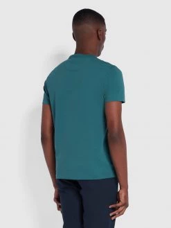 Farah Danny Slim Fit Organic Cotton T-Shirt In Pine Green