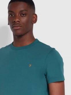 Farah Danny Slim Fit Organic Cotton T-Shirt In Pine Green