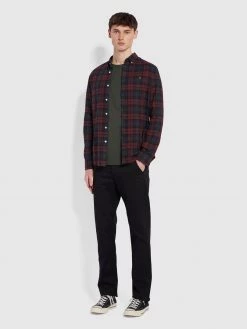 Farah Danny Regular Fit Organic Cotton T-Shirt In Evergreen