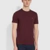 Danny Slim Fit Organic Cotton T-Shirt In Farah Red Marl