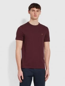 Danny Tall Fit Organic Cotton T-Shirt In Farah Red Marl