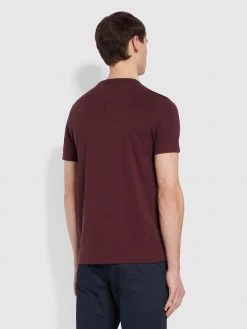 Danny Slim Fit Organic Cotton T-Shirt In Farah Red Marl
