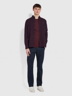 Danny Slim Fit Organic Cotton T-Shirt In Farah Red Marl
