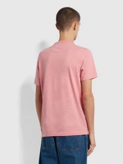 Farah Danny Slim Fit Organic Cotton T-Shirt In Palisade Pink Marl T-Shirts