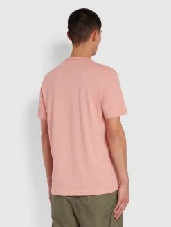 Farah Danny Slim Fit Organic Cotton T-Shirt In Pink Rose CLOTHING 9 Farah Danny Slim Fit Organic Cotton T-Shirt In Pink Rose CLOTHING