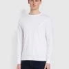 Farah Worthington Tall Fit Long Sleeve Organic Cotton T-Shirt In White