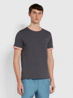 Cheap Farah Store 44 CLOTHING Groves Slim Fit Organic Cotton Ringer T-Shirt In Farah Grey