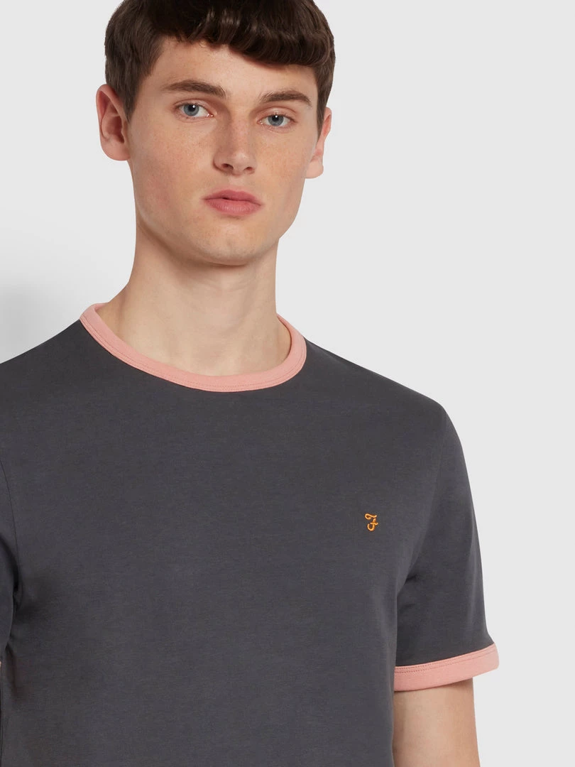 CLOTHING Groves Slim Fit Organic Cotton Ringer T-Shirt In Farah Grey 5 CLOTHING Groves Slim Fit Organic Cotton Ringer T-Shirt In Farah Grey