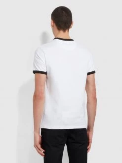 Farah Groves Slim Fit Organic Cotton Ringer T-Shirt In White