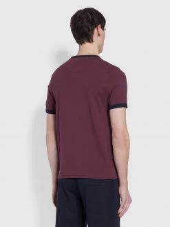 T-Shirts Groves Slim Fit Organic Cotton Ringer T-Shirt In Farah Red