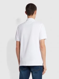Farah CLOTHING Ricky Slim Fit Organic Cotton Polo Shirt In White 9 Farah CLOTHING Ricky Slim Fit Organic Cotton Polo Shirt In White