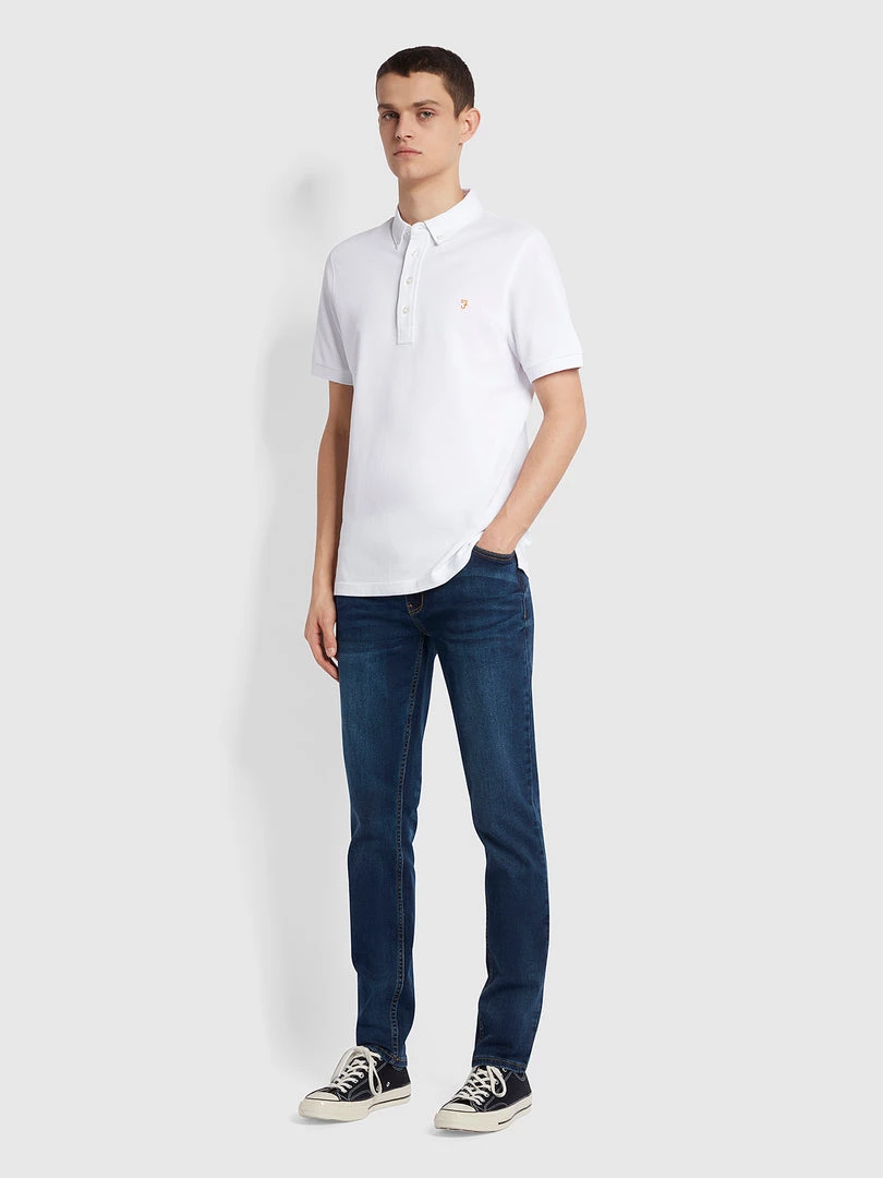 Farah CLOTHING Ricky Slim Fit Organic Cotton Polo Shirt In White 4 Farah CLOTHING Ricky Slim Fit Organic Cotton Polo Shirt In White