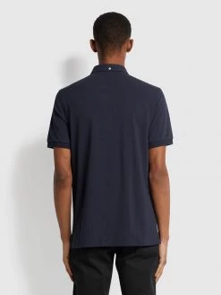 Farah Ricky Slim Fit Organic Cotton Polo Shirt In True Navy