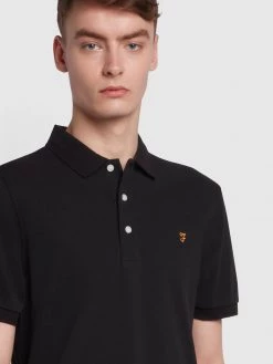 Farah Blanes Tall Fit Organic Cotton Polo Shirt In Black 8 Farah Blanes Tall Fit Organic Cotton Polo Shirt In Black