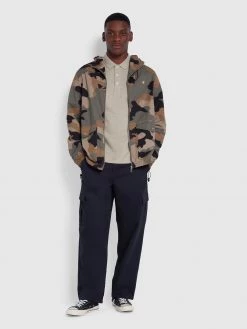 Farah Blanes Slim Fit Organic Cotton Polo Shirt In Smoky Brown Marl