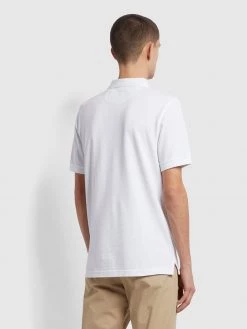 Farah Blanes Slim Fit Organic Cotton Polo Shirt In White 9 Farah Blanes Slim Fit Organic Cotton Polo Shirt In White