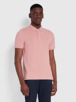 Farah Blanes Slim Fit Organic Cotton Polo Shirt In Pink Rose