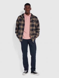 Farah Blanes Slim Fit Organic Cotton Polo Shirt In Pink Rose