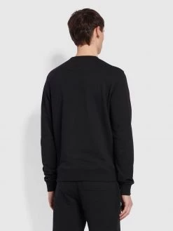 Farah Tim Tall Fit Organic Cotton Crew Neck Sweatshirt In Black 9 Farah Tim Tall Fit Organic Cotton Crew Neck Sweatshirt In Black