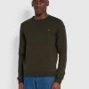 Farah CLOTHING Tim Organic Cotton Crew Neck Sweatshirt In Evergreen