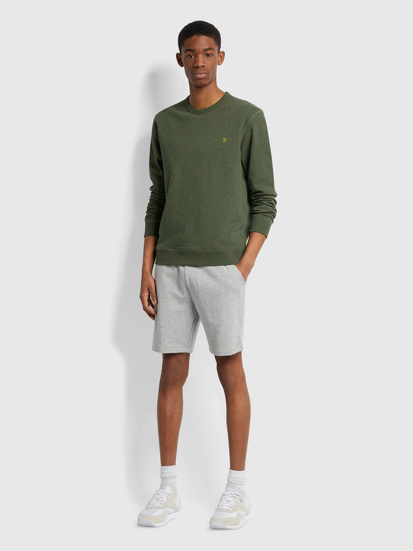 Farah Jeans Tim Organic Cotton Crew Neck Sweatshirt In Evergreen Marl 4 Farah Jeans Tim Organic Cotton Crew Neck Sweatshirt In Evergreen Marl