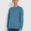Farah CLOTHING Tim Organic Cotton Crew Neck Sweatshirt In Saxe 2 Farah CLOTHING Tim Organic Cotton Crew Neck Sweatshirt In Saxe