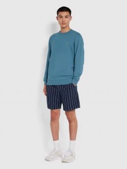 Farah CLOTHING Tim Organic Cotton Crew Neck Sweatshirt In Saxe