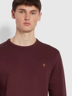 Tim Organic Cotton Crew Neck Sweatshirt In Farah Red Marl CLOTHING