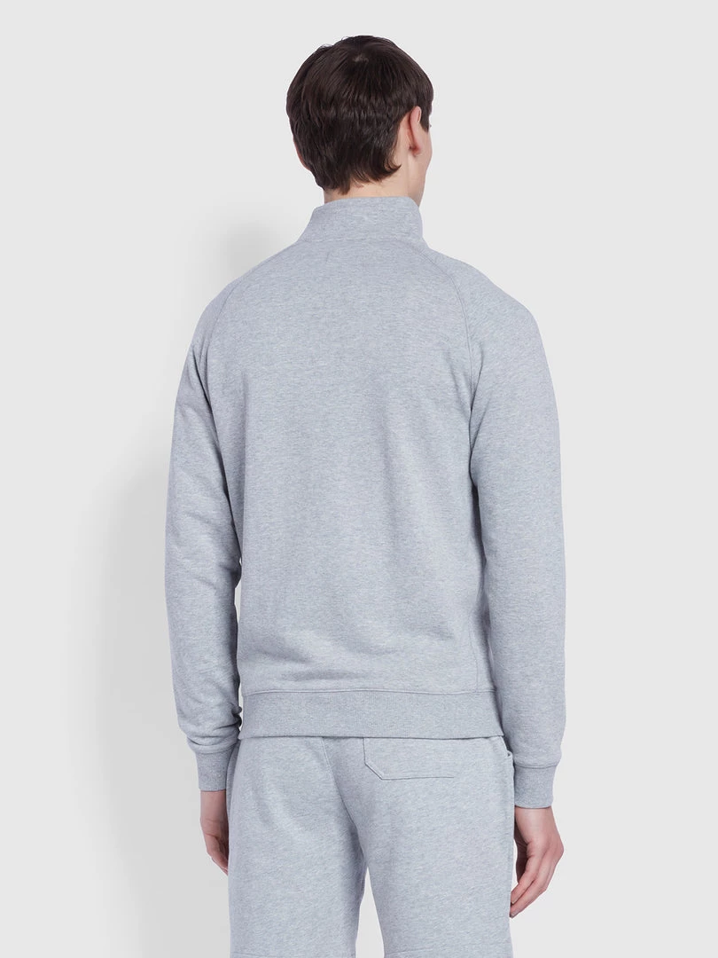 Farah Jim Organic Cotton Quarter Zip Sweatshirt In Light Grey Marl Jeans 6 Farah Jim Organic Cotton Quarter Zip Sweatshirt In Light Grey Marl Jeans