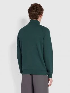 CLOTHING Jim Organic Cotton Quarter Zip Sweatshirt In Farah Forest Green