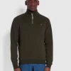 Farah Jim Organic Cotton Quarter Zip Sweatshirt In Evergreen CLOTHING 2 Farah Jim Organic Cotton Quarter Zip Sweatshirt In Evergreen CLOTHING