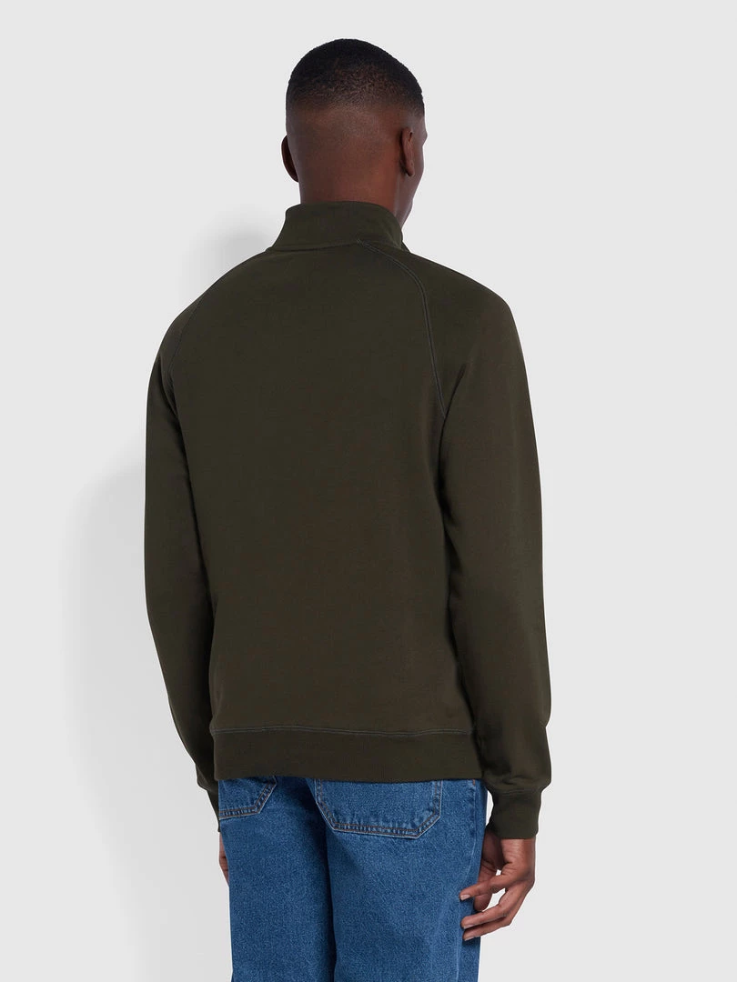 Farah Jim Organic Cotton Quarter Zip Sweatshirt In Evergreen CLOTHING 6 Farah Jim Organic Cotton Quarter Zip Sweatshirt In Evergreen CLOTHING