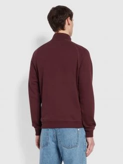 Jim Organic Cotton Quarter Zip Sweatshirt In Farah Red Marl CLOTHING