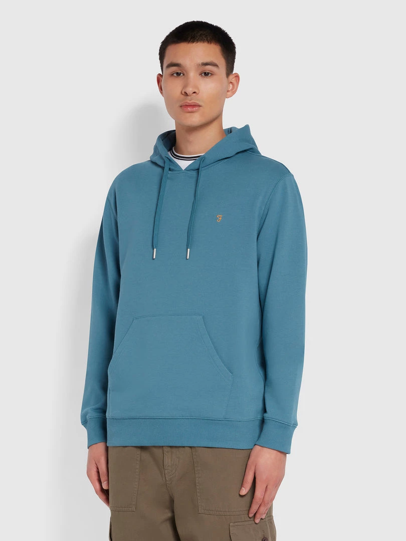 Farah Sweatshirts And Hoodies Zain Organic Cotton Hoodie In Saxe 3 Farah Sweatshirts And Hoodies Zain Organic Cotton Hoodie In Saxe