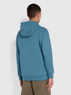 Farah Sweatshirts And Hoodies Zain Organic Cotton Hoodie In Saxe 9 Farah Sweatshirts And Hoodies Zain Organic Cotton Hoodie In Saxe