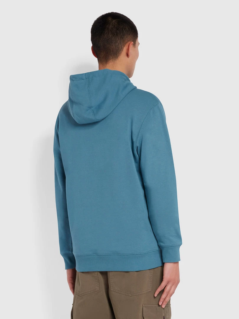 Farah Sweatshirts And Hoodies Zain Organic Cotton Hoodie In Saxe 6 Farah Sweatshirts And Hoodies Zain Organic Cotton Hoodie In Saxe