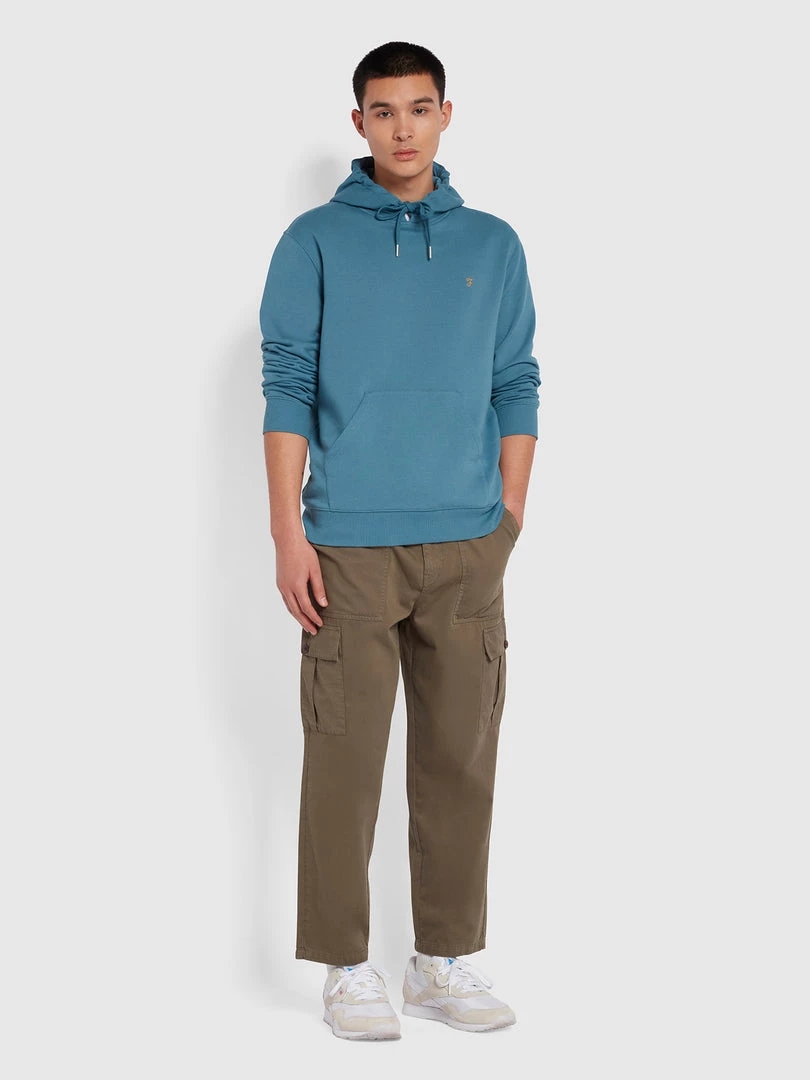 Farah Sweatshirts And Hoodies Zain Organic Cotton Hoodie In Saxe 4 Farah Sweatshirts And Hoodies Zain Organic Cotton Hoodie In Saxe