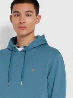 Farah Sweatshirts And Hoodies Zain Organic Cotton Hoodie In Saxe 8 Farah Sweatshirts And Hoodies Zain Organic Cotton Hoodie In Saxe