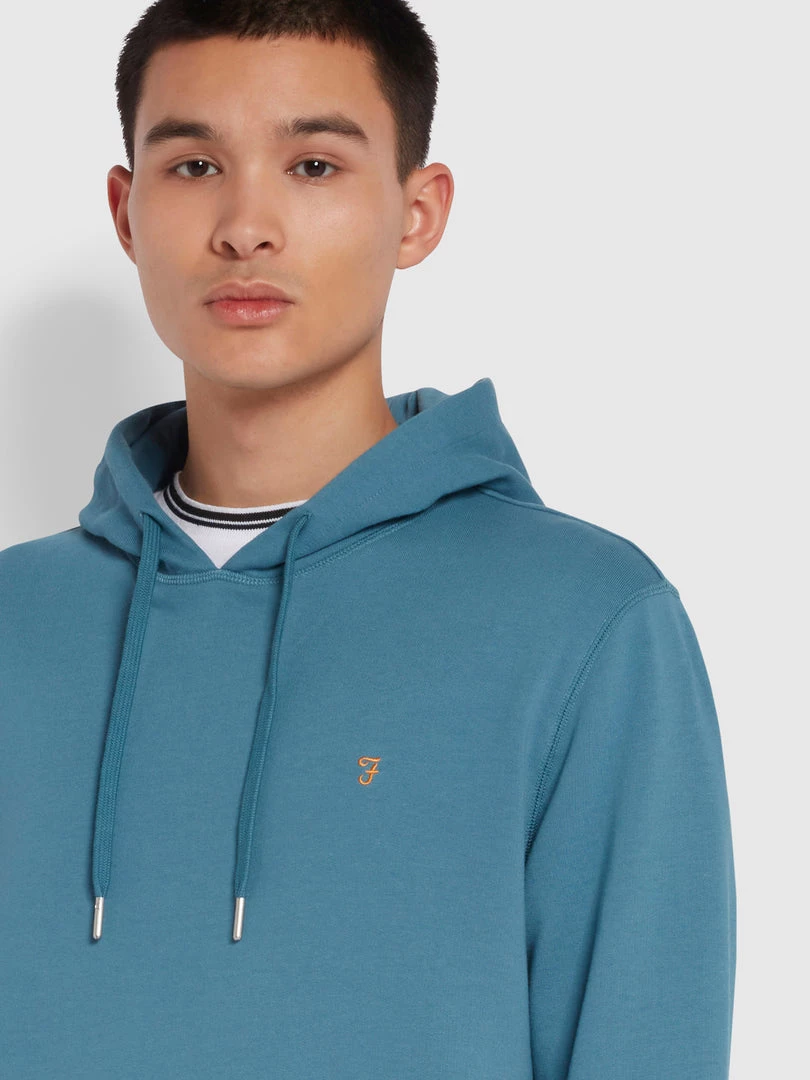 Farah Sweatshirts And Hoodies Zain Organic Cotton Hoodie In Saxe 5 Farah Sweatshirts And Hoodies Zain Organic Cotton Hoodie In Saxe