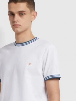 Farah Texas Slim Fit Organic Cotton T-Shirt In White 9 Farah Texas Slim Fit Organic Cotton T-Shirt In White