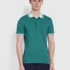 Farah Polos Stanton Slim Fit Organic Cotton Polo Shirt In Pine Green 1 Farah Polos Stanton Slim Fit Organic Cotton Polo Shirt In Pine Green
