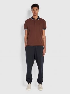 Polos Stanton Slim Fit Organic Cotton Polo Shirt In Farah Burgundy