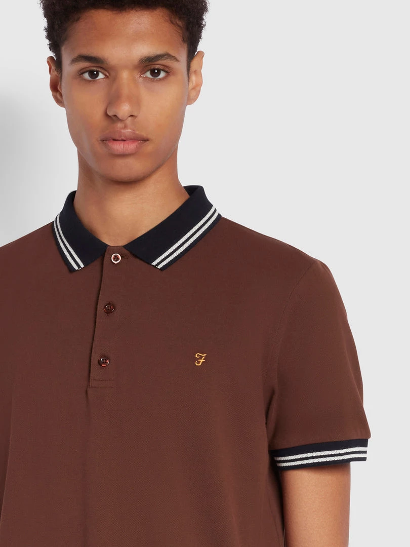 Polos Stanton Slim Fit Organic Cotton Polo Shirt In Farah Burgundy 5 Polos Stanton Slim Fit Organic Cotton Polo Shirt In Farah Burgundy