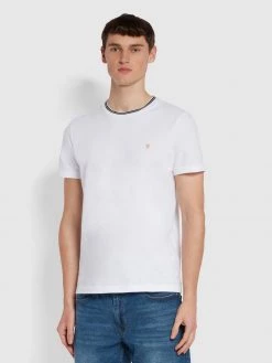 Farah Meadows Slim Fit Organic Cotton T-Shirt In White