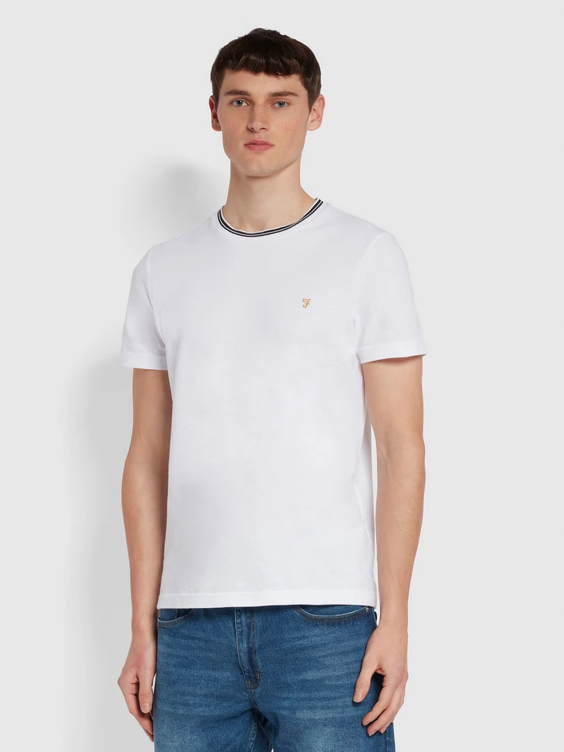 Farah Meadows Slim Fit Organic Cotton T-Shirt In White 3 Farah Meadows Slim Fit Organic Cotton T-Shirt In White
