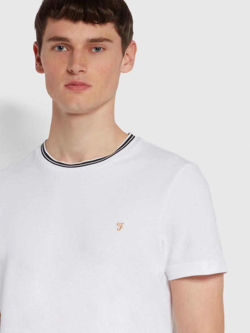 Farah Meadows Slim Fit Organic Cotton T-Shirt In White 5 Farah Meadows Slim Fit Organic Cotton T-Shirt In White